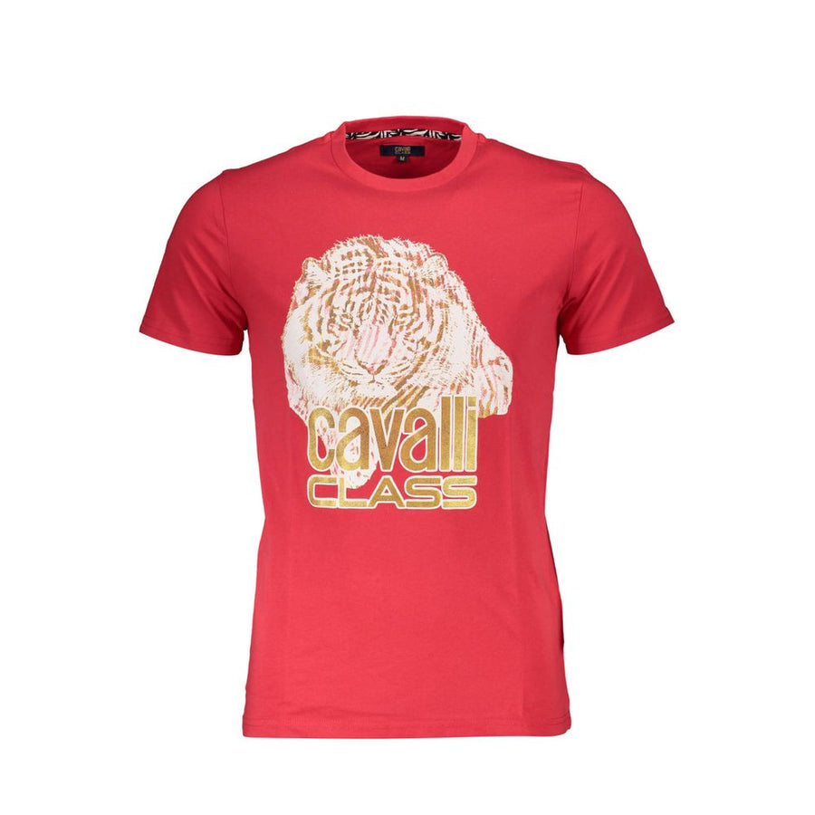 Men's Cavalli Class Red Cotton T-Shirt