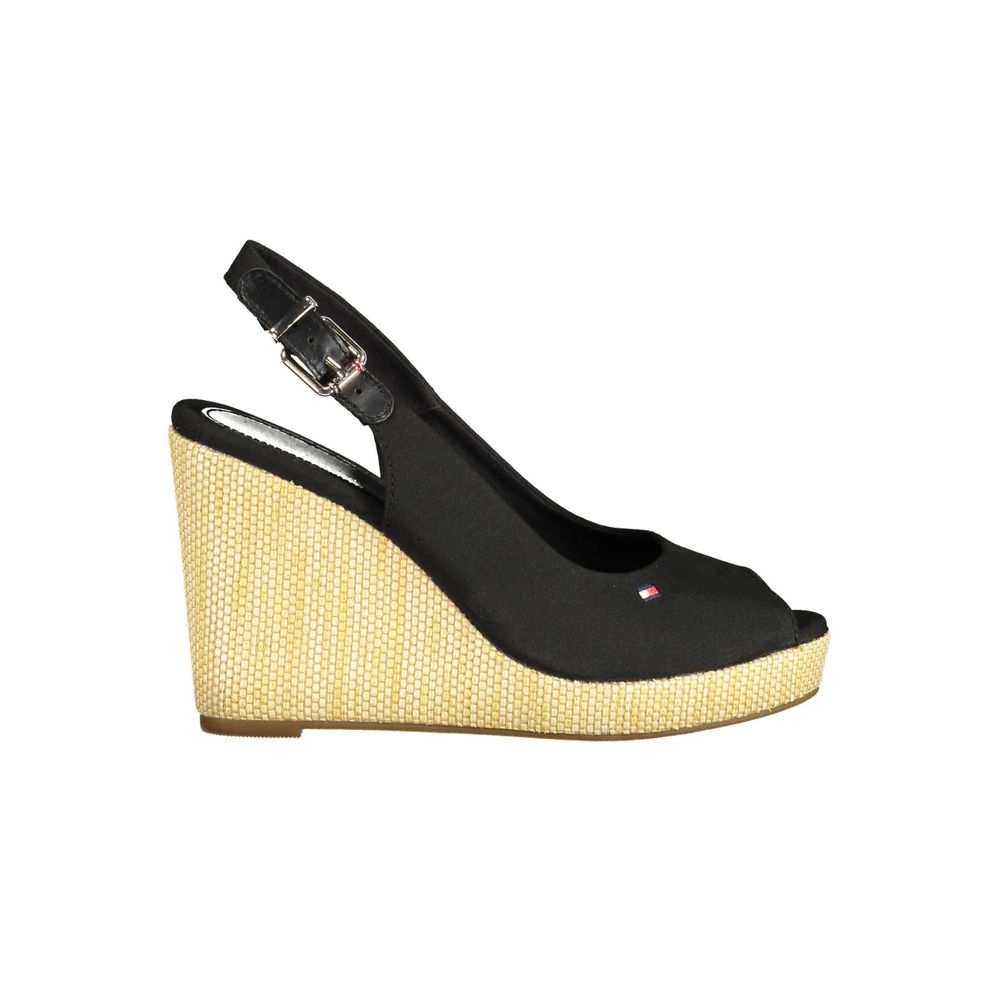 Tommy Hilfiger Schwarze Baumwollsandale