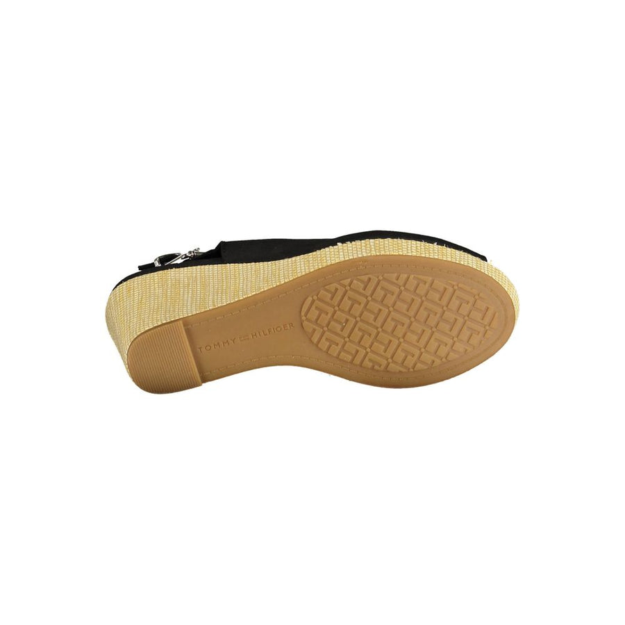 Tommy Hilfiger Black Cotton Sandal