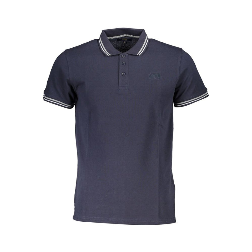 Cavalli Class Blu Cotton Herren Poloshirt