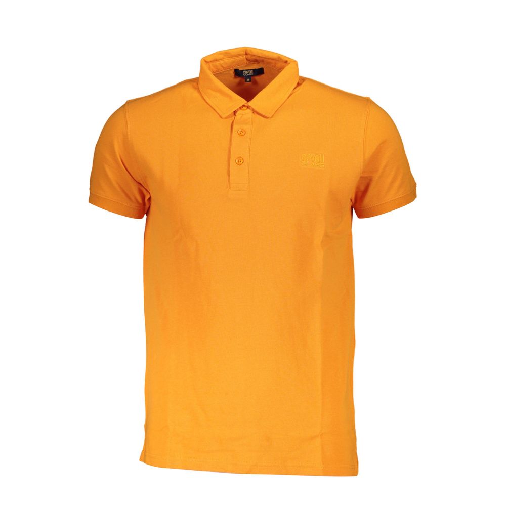 Cavalli Class Orange Cotton Men's Polo Shirt
