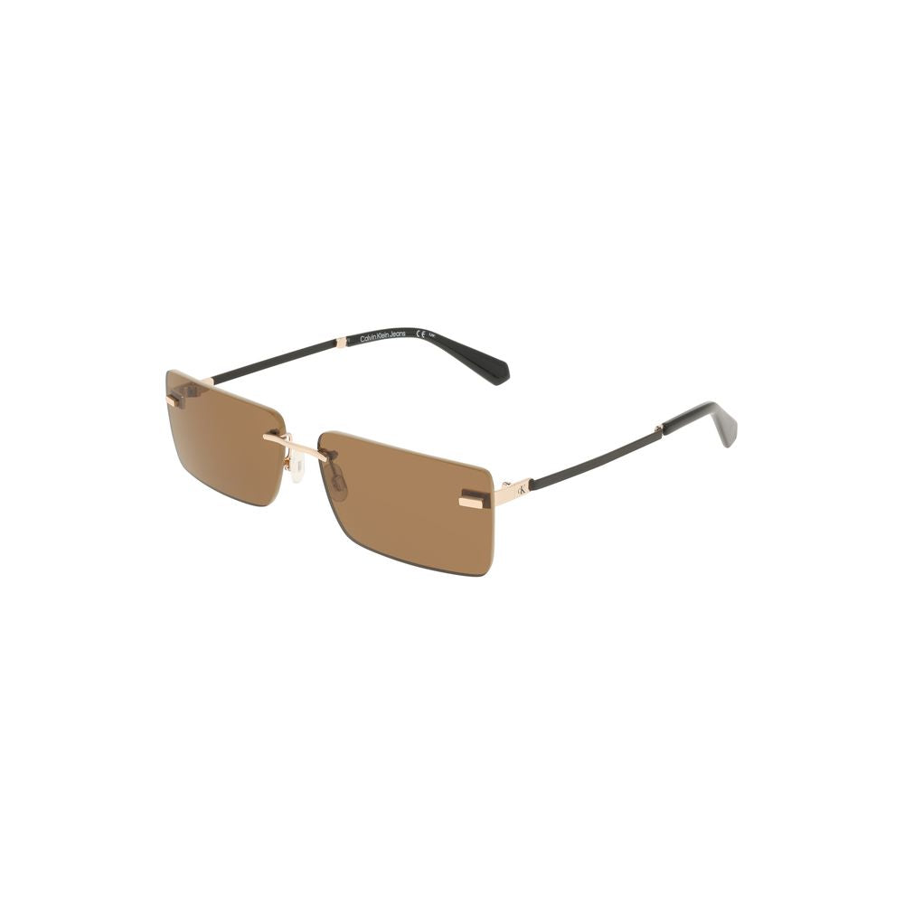 Calvin Klein Beige Metall-Sonnenbrille