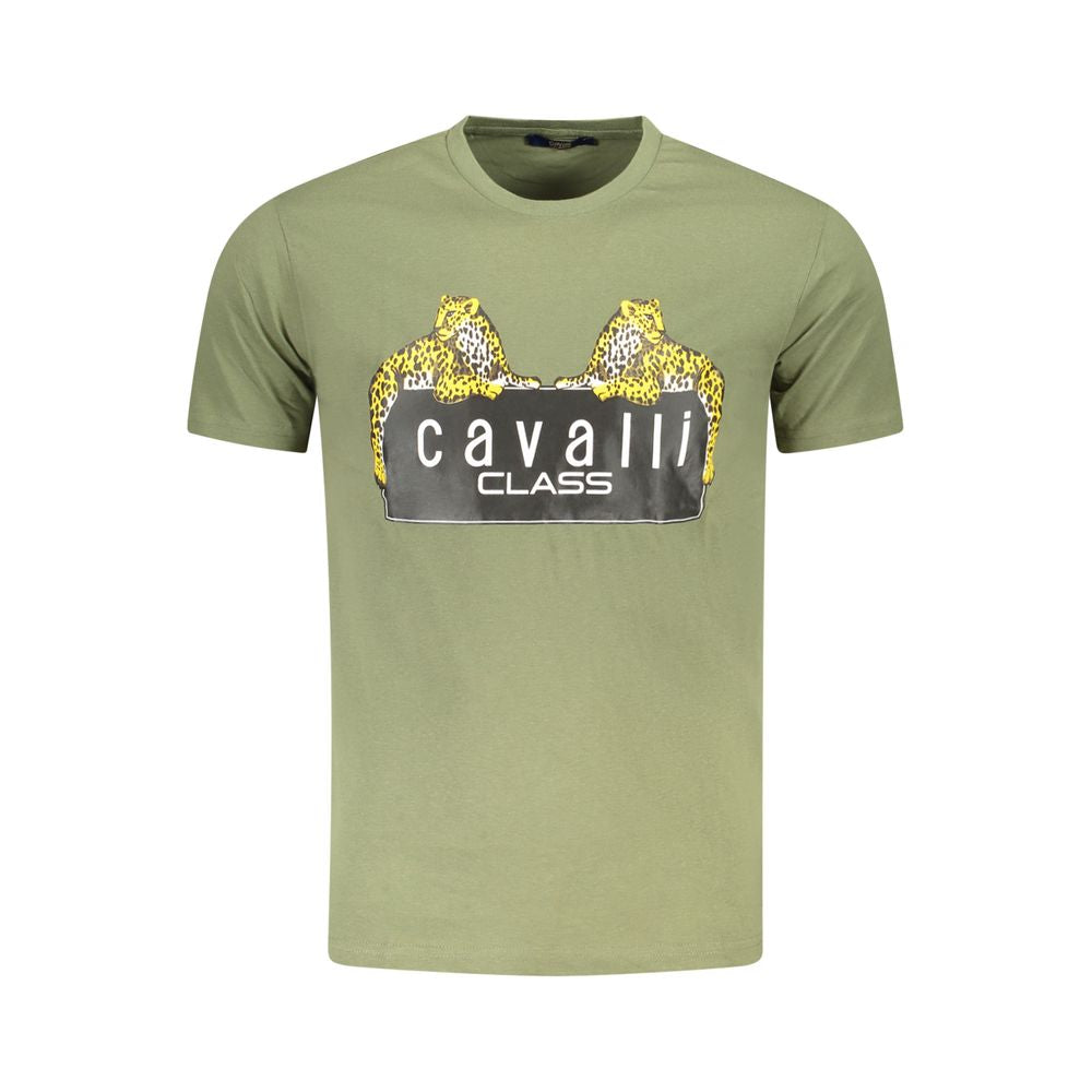 Cavalli Class Men's Green Cotton T-Shirt