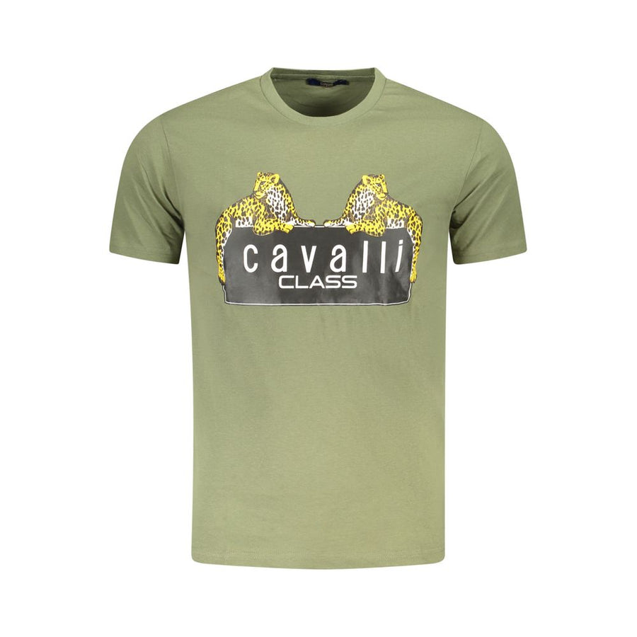 Cavalli Class Men's Green Cotton T-Shirt