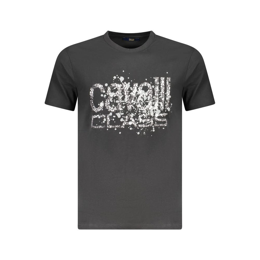 Cavalli Class Schwarzes Baumwoll-T-Shirt für Herren