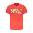 Cavalli Class Rotes Baumwoll-T-Shirt für Herren