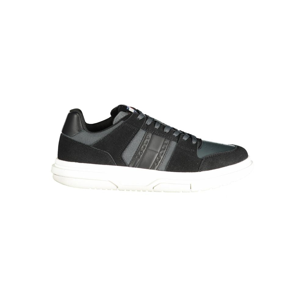 Tommy Hilfiger Men's Black Leather Sneakers