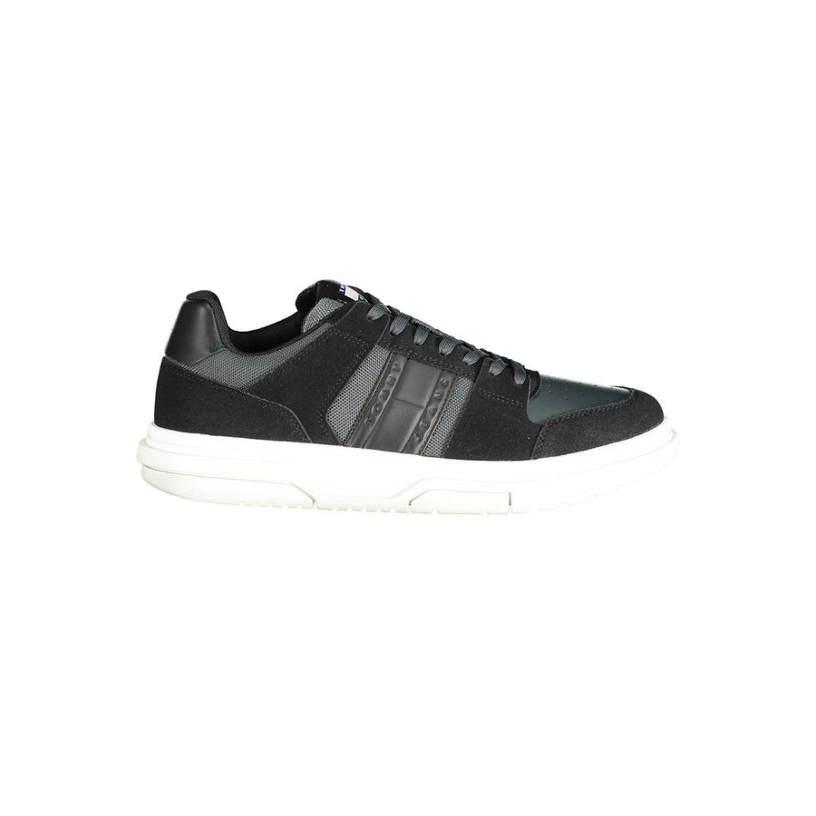 Tommy Hilfiger Men's Black Leather Sneakers