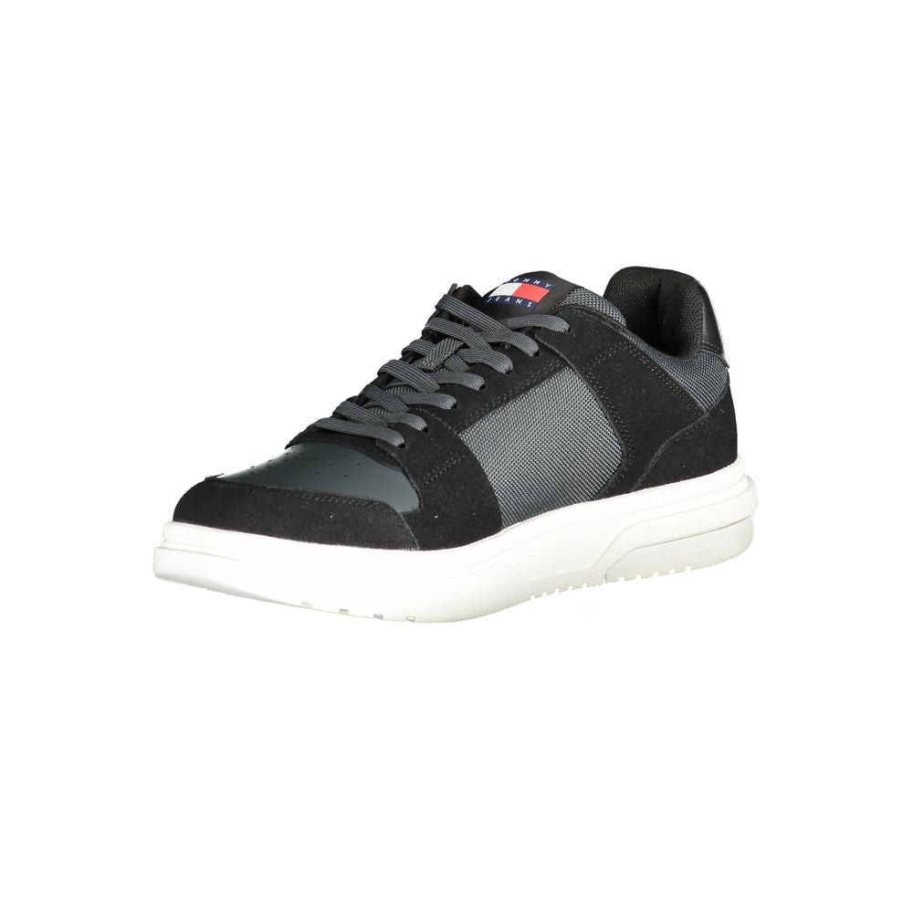 Tommy Hilfiger Men's Black Leather Sneakers