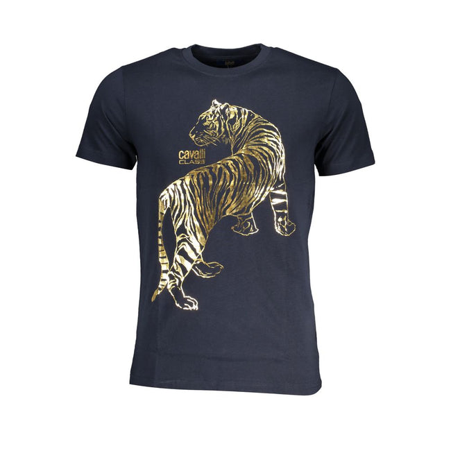 Cavalli Class Blu Baumwoll-T-Shirt für Herren
