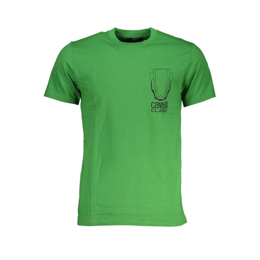 Cavalli Class Verde Baumwoll-T-Shirt für Herren