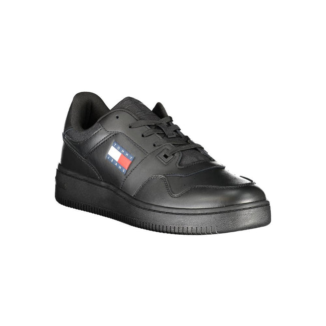 Tommy Hilfiger Schwarzes Leder Herren Sneaker