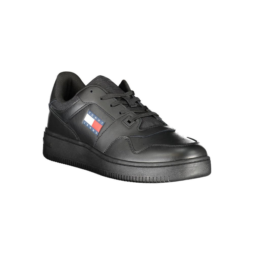 Tommy Hilfiger Schwarzes Leder Herren Sneaker
