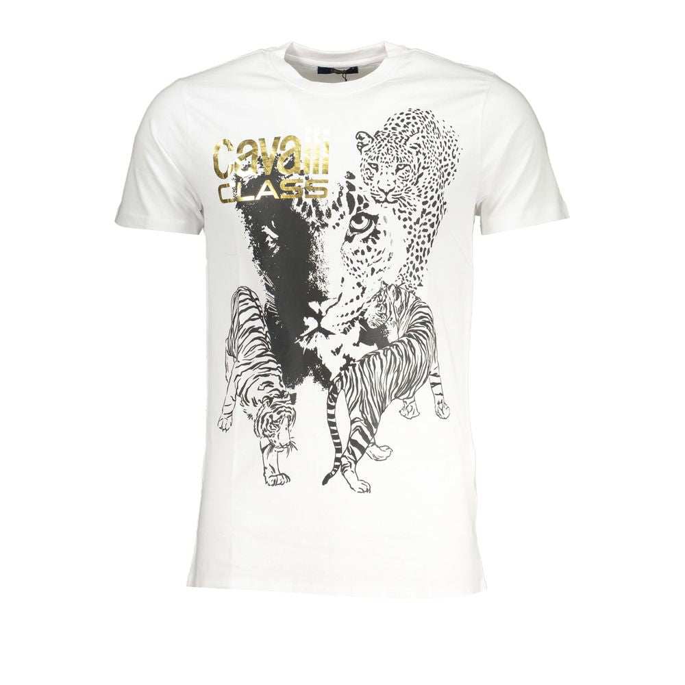 Cavalli Class Men's White Cotton T-Shirt