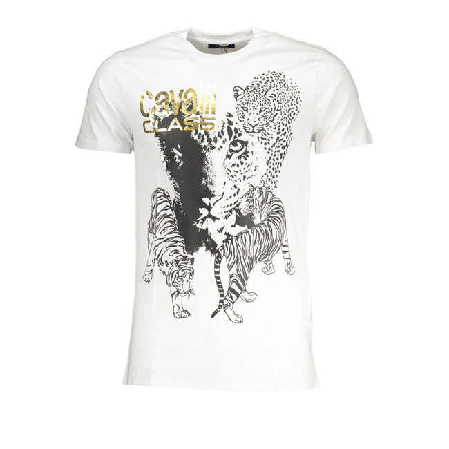 Cavalli Class Bianco Baumwoll-T-Shirt für Herren