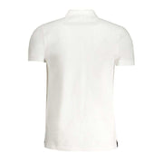Cavalli Class weißes Baumwoll-Poloshirt mit kurzem Arm und Logo