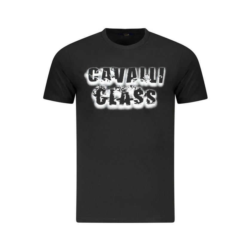 Cavalli Class Schwarzes Baumwoll-T-Shirt für Herren