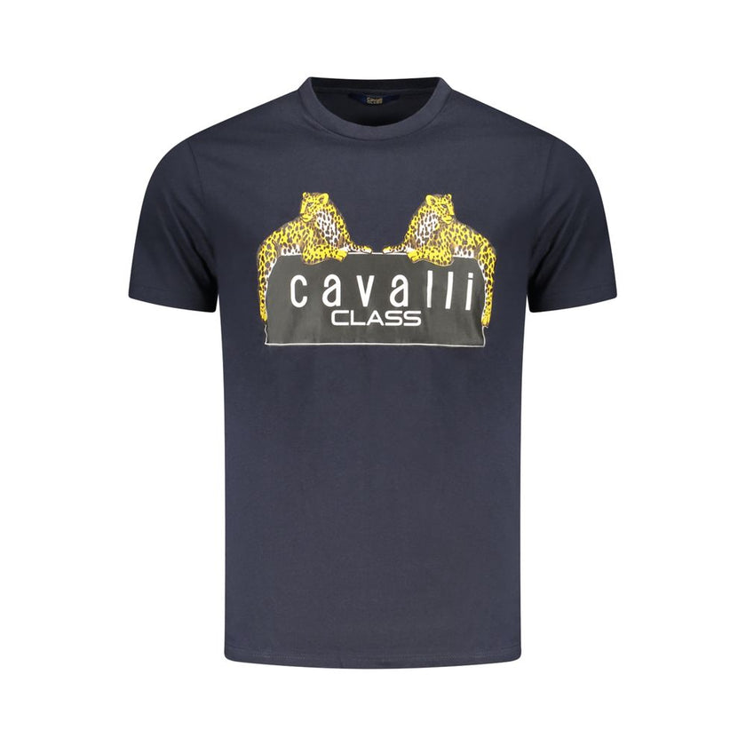 Cavalli Class Blu Baumwoll-T-Shirt für Herren