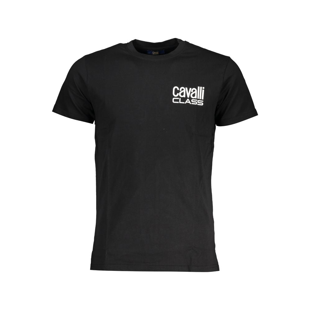 Cavalli Class Schwarzes Baumwoll-T-Shirt für Herren