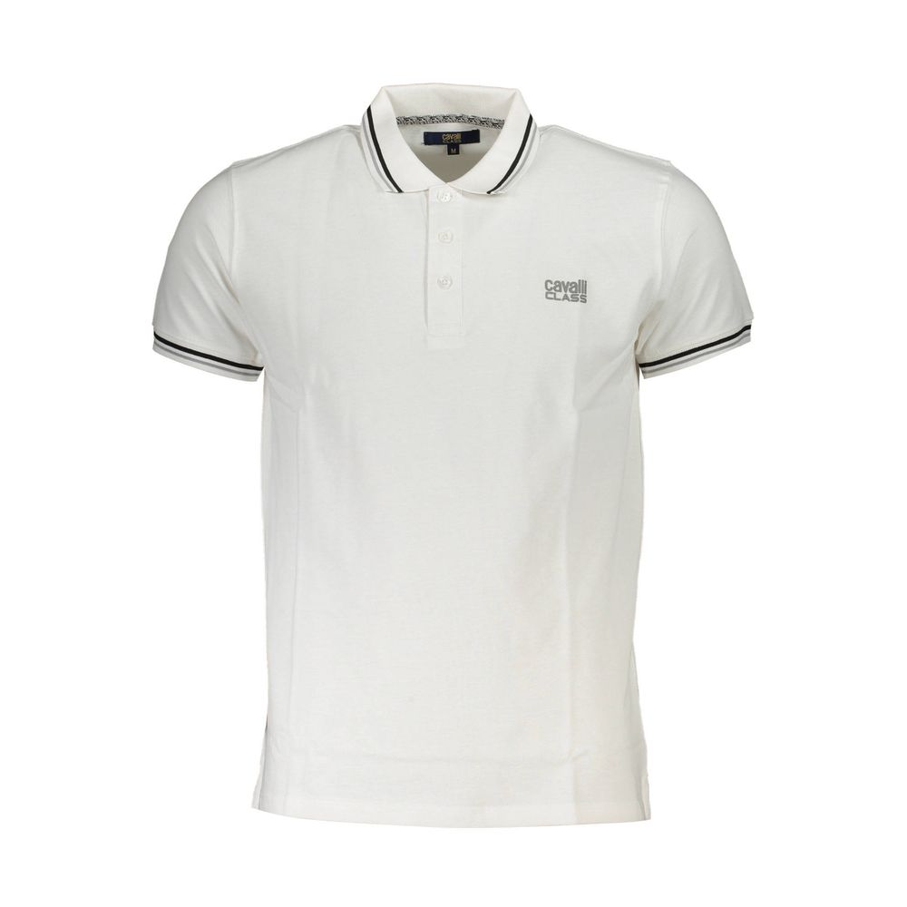 Cavalli Class Weißes Poloshirt aus Baumwolle für Herren