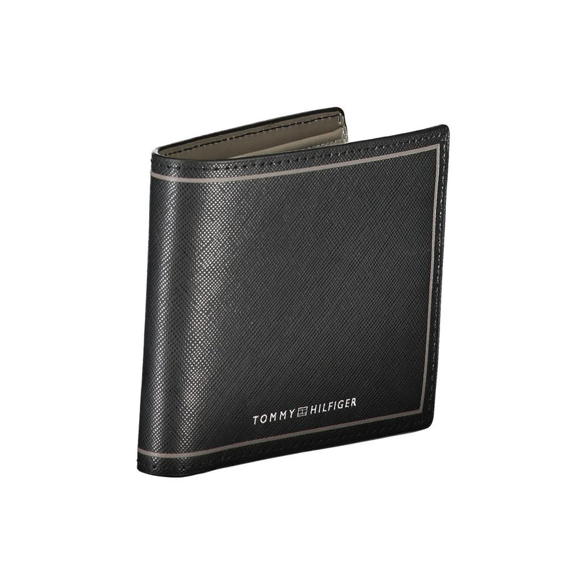 Tommy Hilfiger Schwarzes Leder Portemonnaie