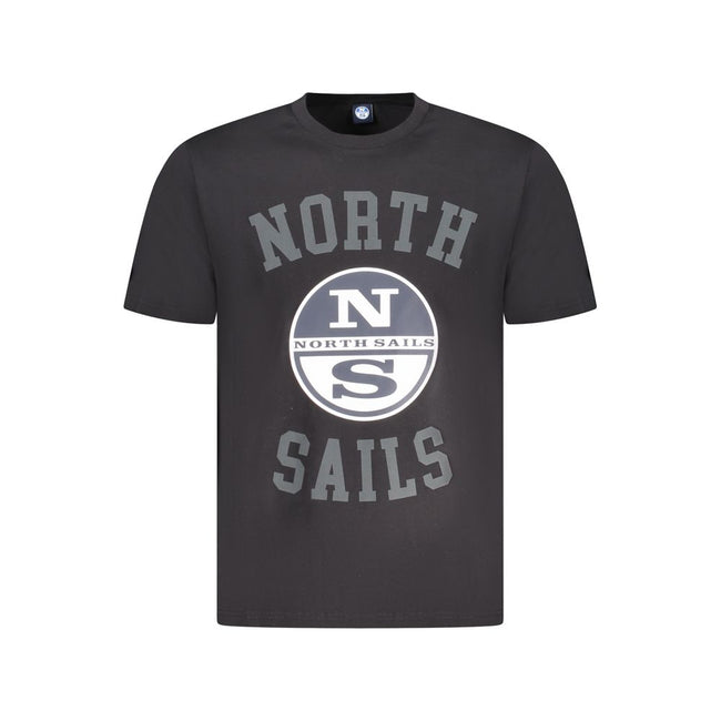 North Sails Schwarzes Baumwoll-T-Shirt für Herren