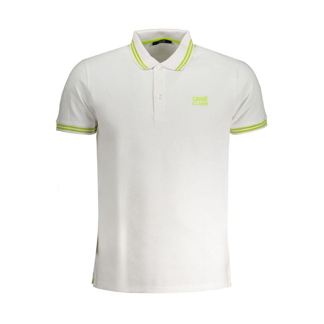 Cavalli Class Weißes Poloshirt aus Baumwolle für Herren