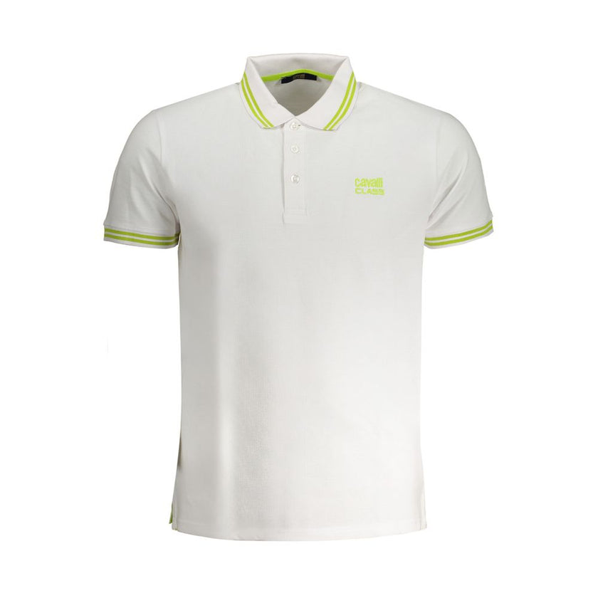 Cavalli Class Weißes Poloshirt aus Baumwolle für Herren