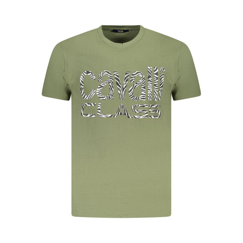 Cavalli Class Verde Baumwoll-T-Shirt für Herren