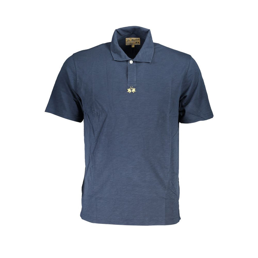 La Martina Blaues Baumwoll-Poloshirt für Herren