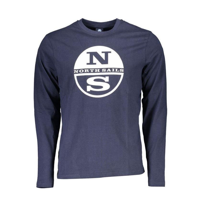 North Sails Blu Baumwoll-T-Shirt für Herren