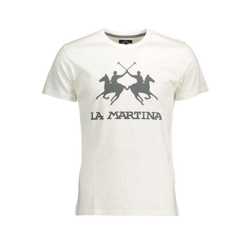 La Martina Bianco Baumwoll-T-Shirt für Herren