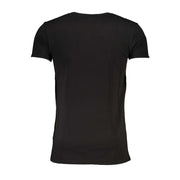 Cavalli Class schwarzes Baumwoll-T-Shirt für Herren mit Rundhalsausschnitt und Logo-Druck