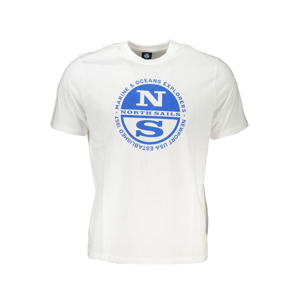 North Sails Weißes Herren-T-Shirt aus Baumwolle