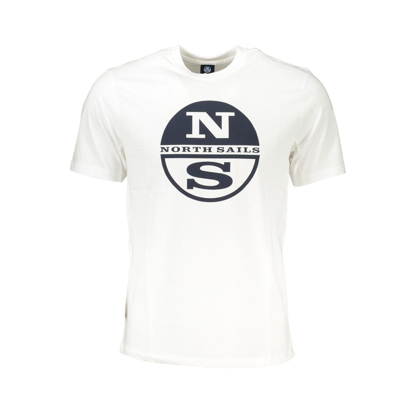 North Sails Bianco Baumwoll-T-Shirt für Herren