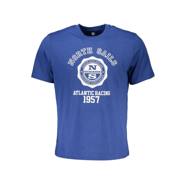 North Sails Blu Baumwoll-T-Shirt für Herren