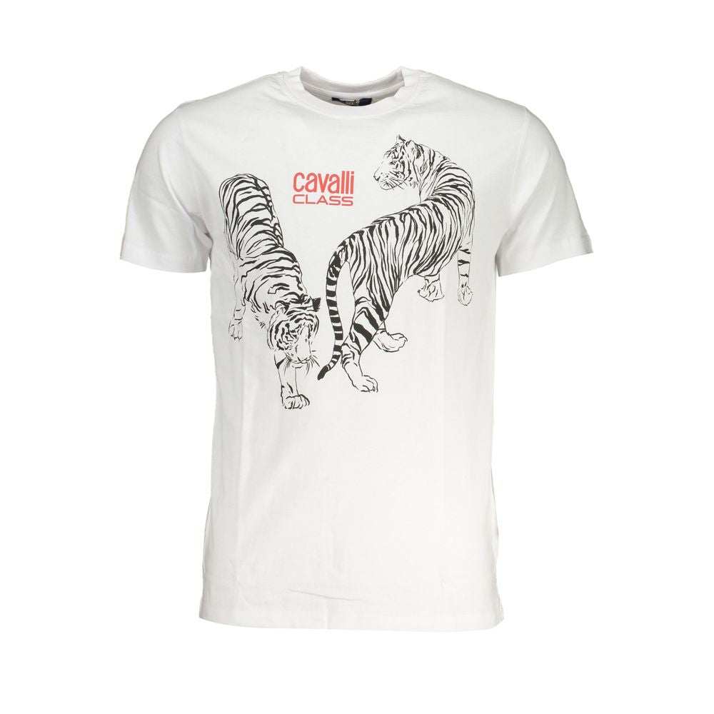 Cavalli Class Men's White Cotton T-Shirt