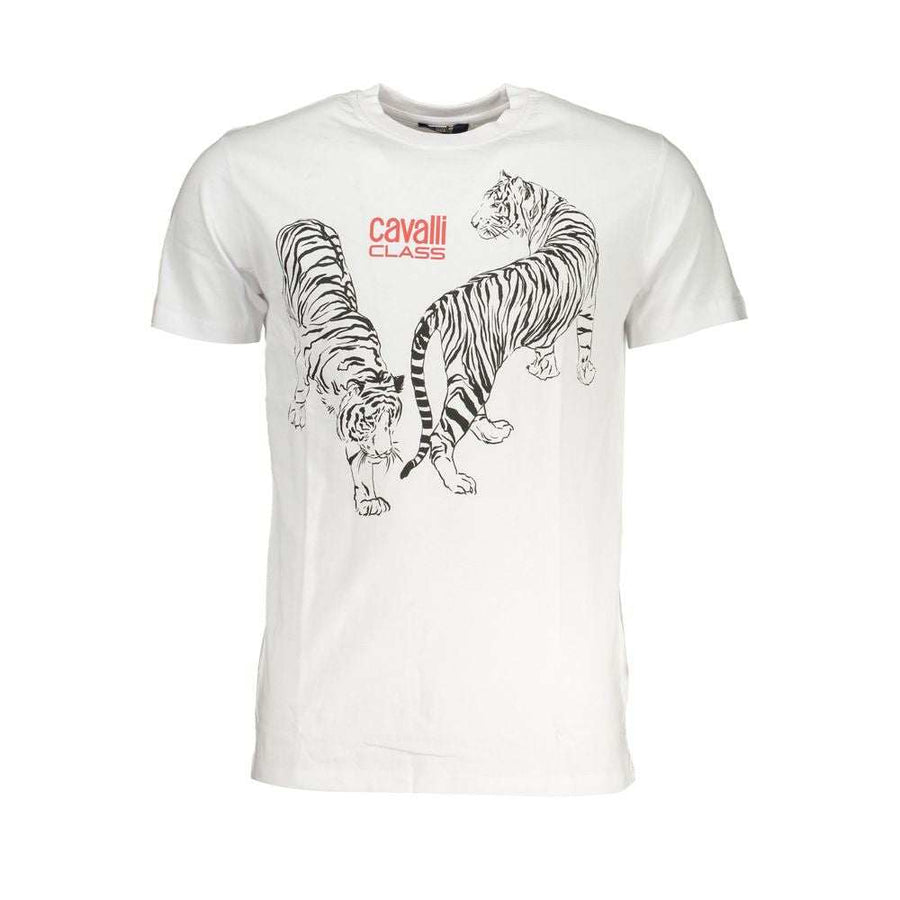 Cavalli Class Men's White Cotton T-Shirt