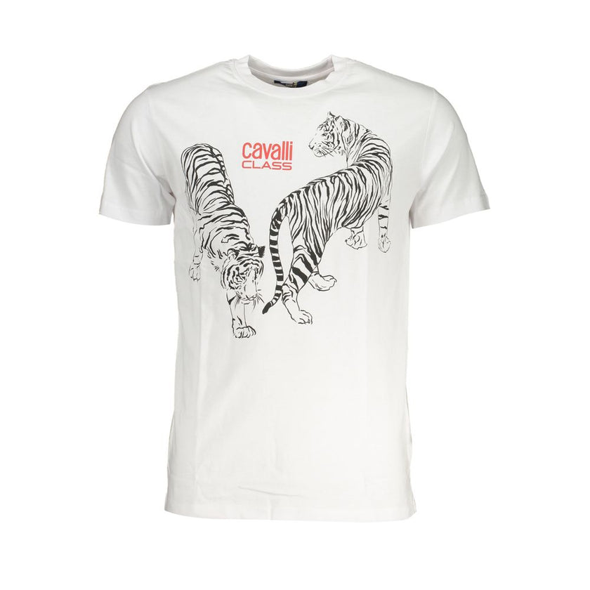 Cavalli Class Bianco Baumwoll-T-Shirt für Herren