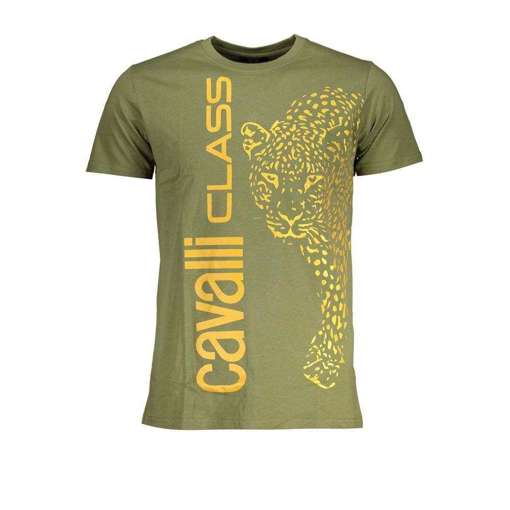 Cavalli Class Men's Green Cotton T-Shirt