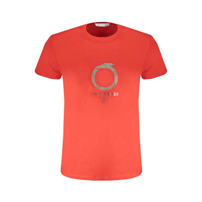 Trussardi Rotes Baumwoll-T-Shirt für Herren