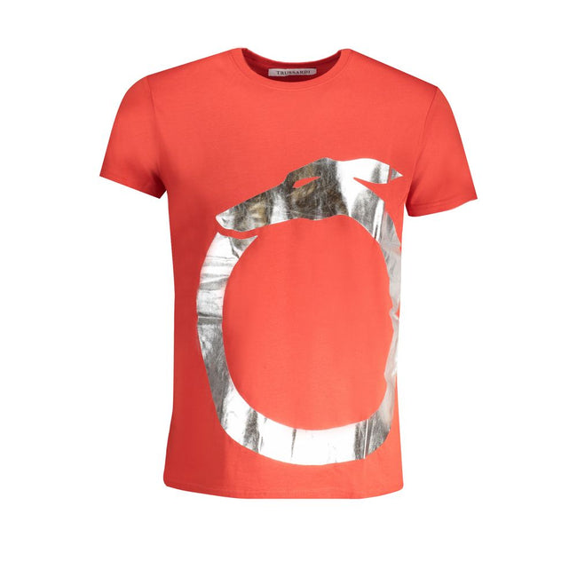 Trussardi Rosso Baumwoll-T-Shirt für Herren