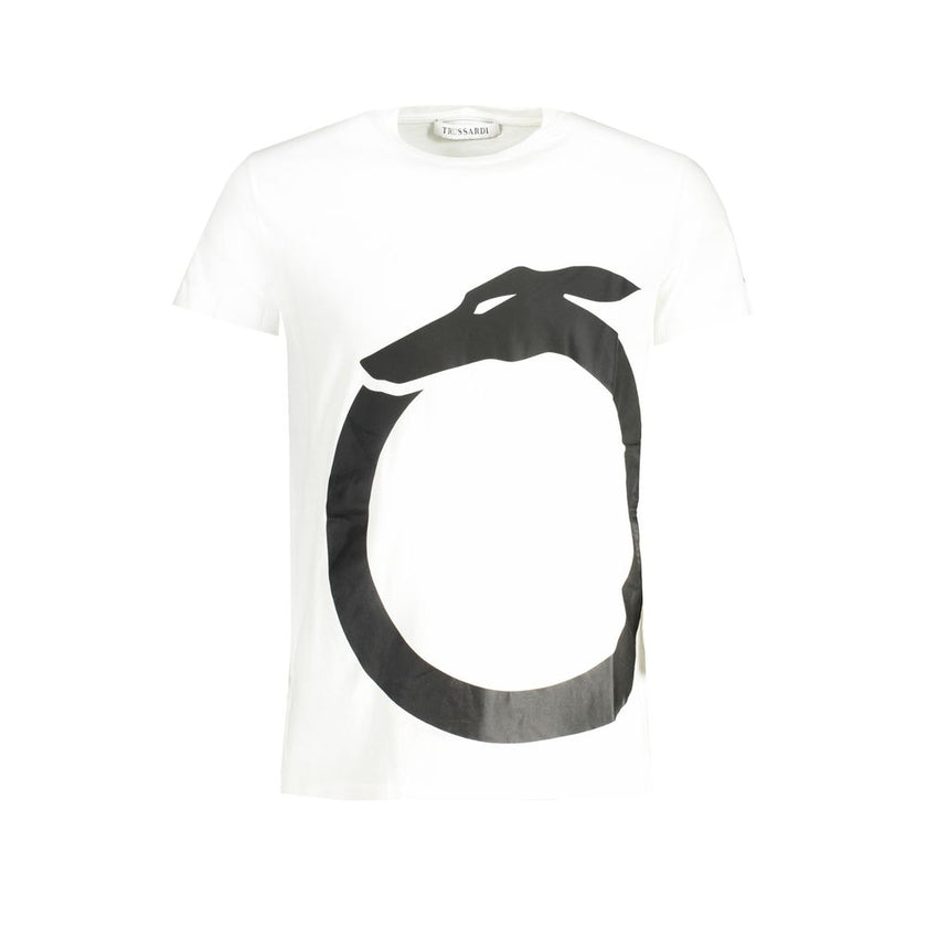 Trussardi Weißes Herren-T-Shirt aus Baumwolle