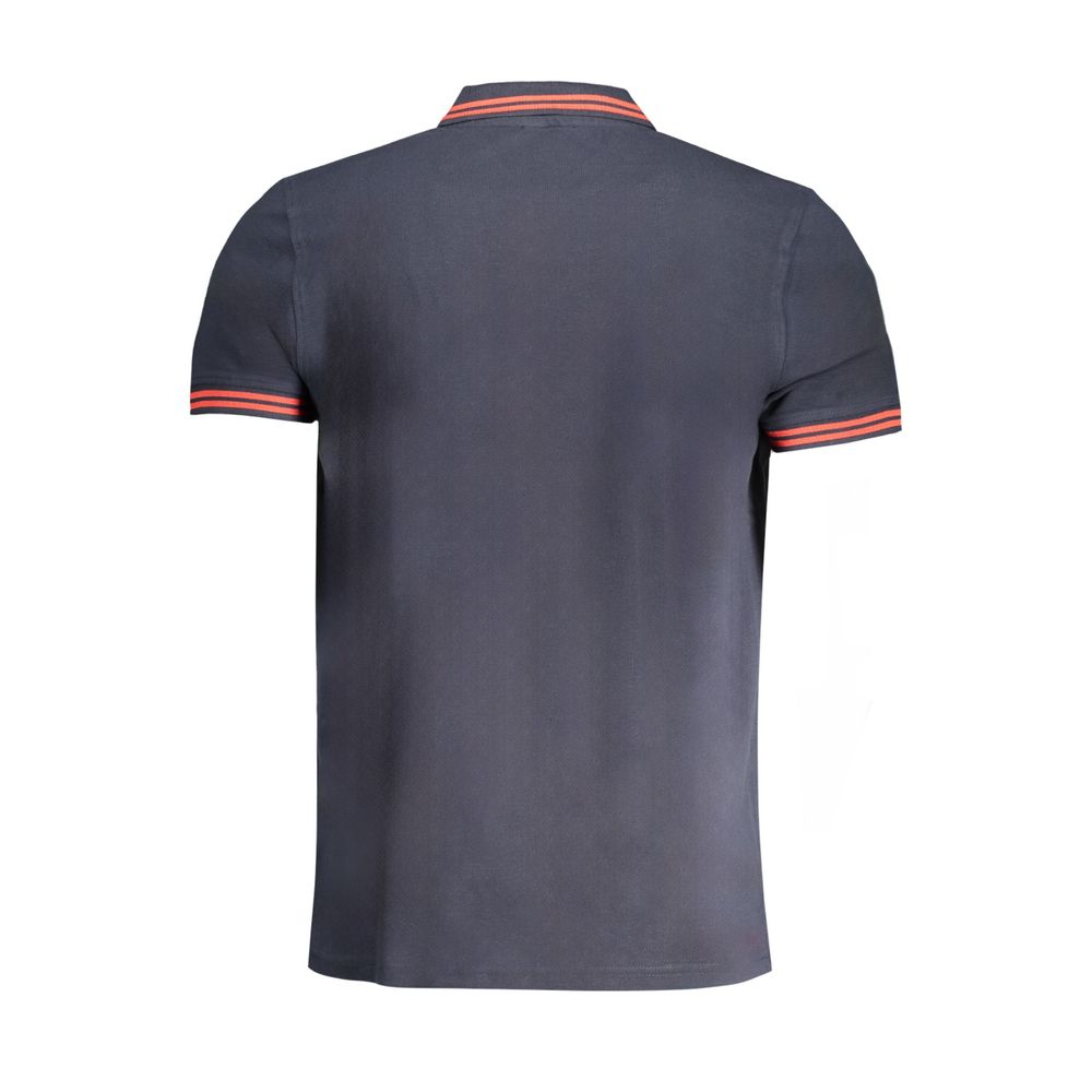 Cavalli Class Blaues Baumwoll-Poloshirt für Herren