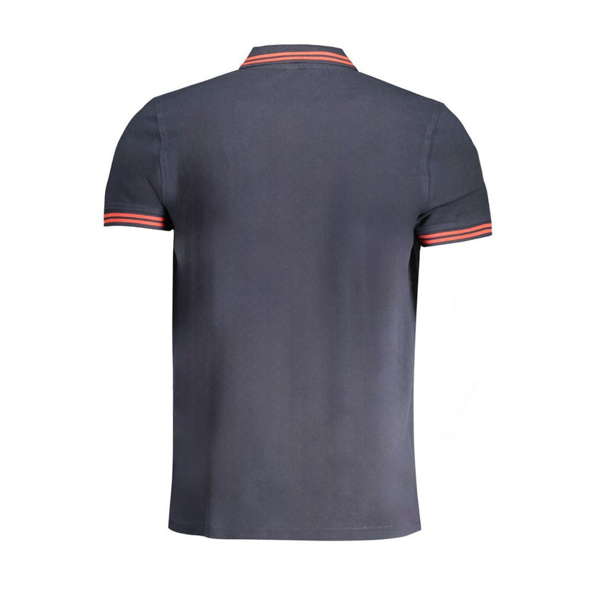Cavalli Class Blaues Baumwoll-Poloshirt für Herren