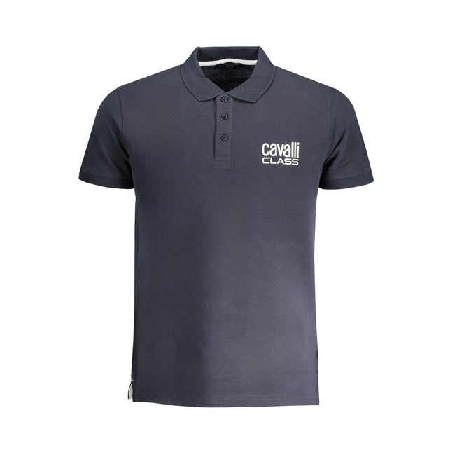 Cavalli Class Blu Cotton Herren Poloshirt