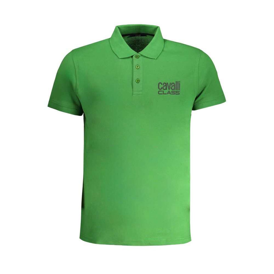 Cavalli Class Men's Polo Shirt Green Cotton