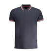 Cavalli Class Blaues Baumwoll-Poloshirt