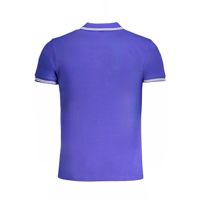 Cavalli Class Blaues Baumwoll-Poloshirt für Herren