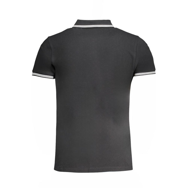 Cavalli Class Nero Baumwoll-Herrenpoloshirt